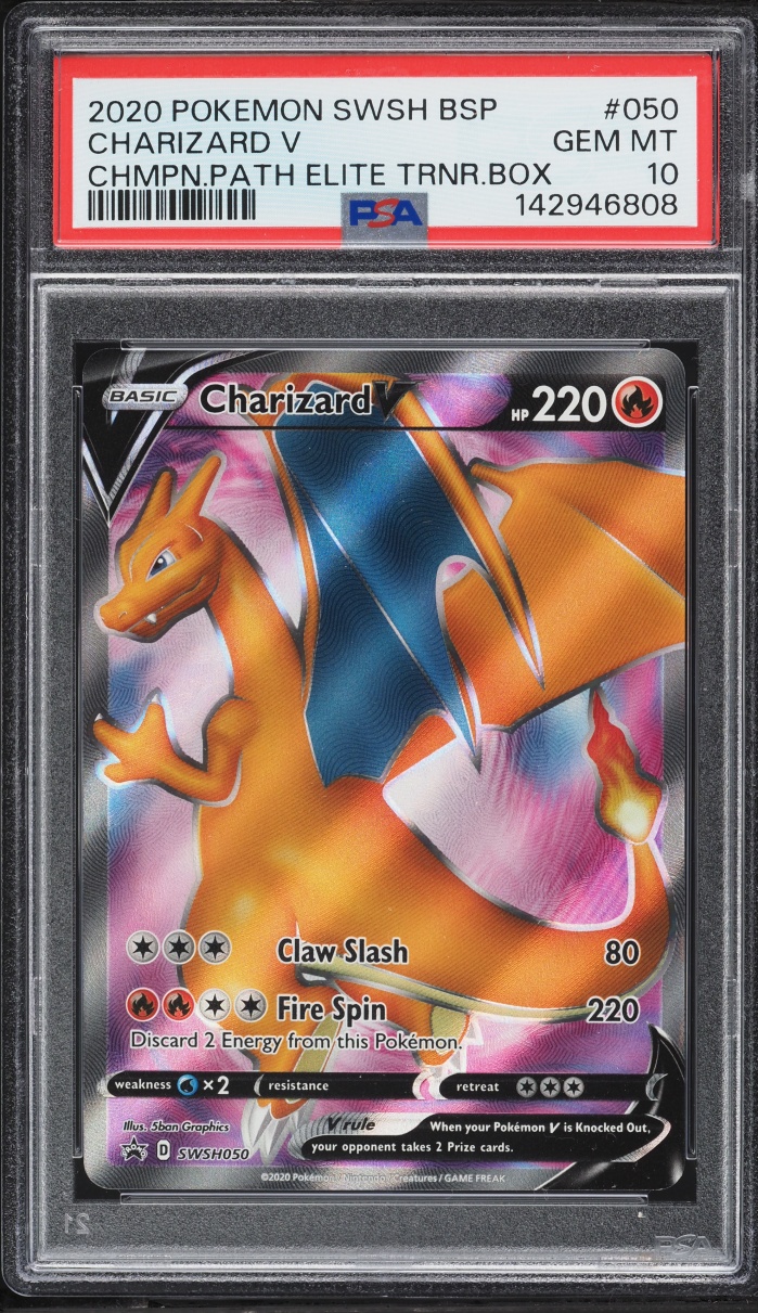 2020 Pokemon Sword & Shield Promo Champion's Path ETB Full Art Charizard V #50 PSA 10 GEM MINT