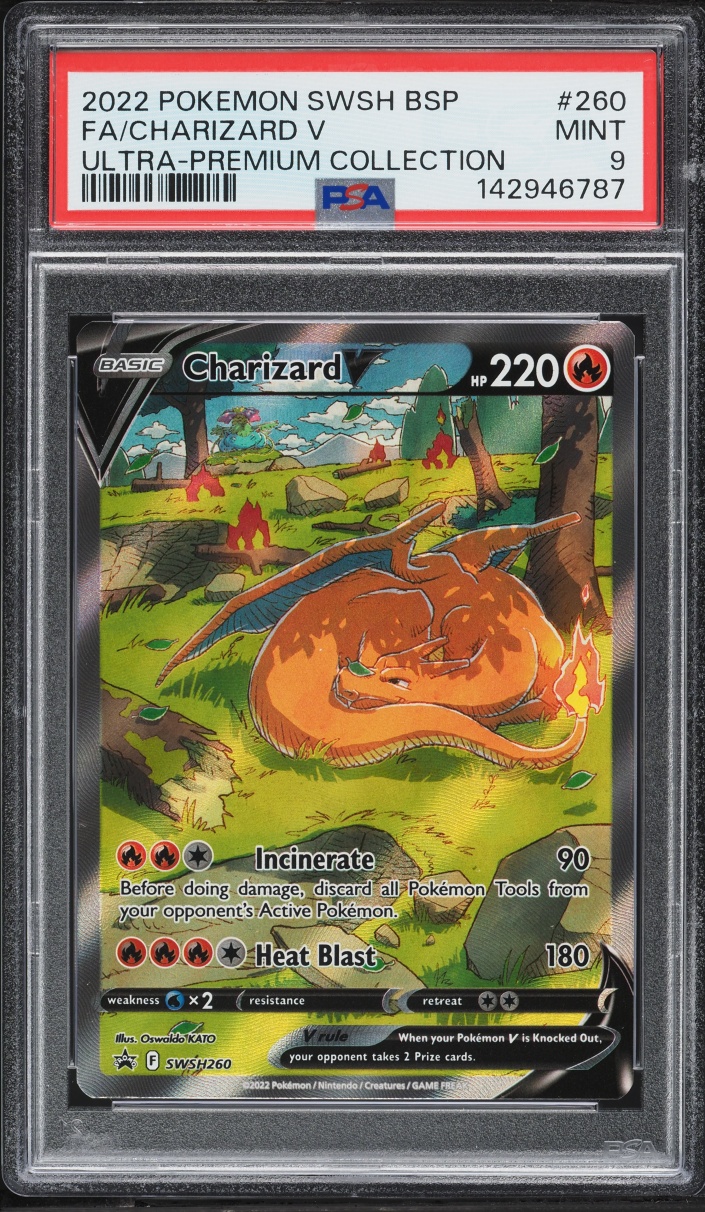2022 Pokemon Sword & Shield Promo Ultra Premium Full Art Charizard V #SWSH260 PSA 9 MINT