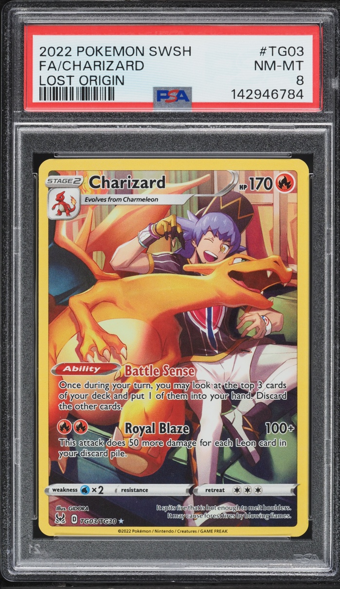 2022 Pokemon Sword & Shield Lost Origin CHR Charizard #TG03 PSA 8 NM-MT