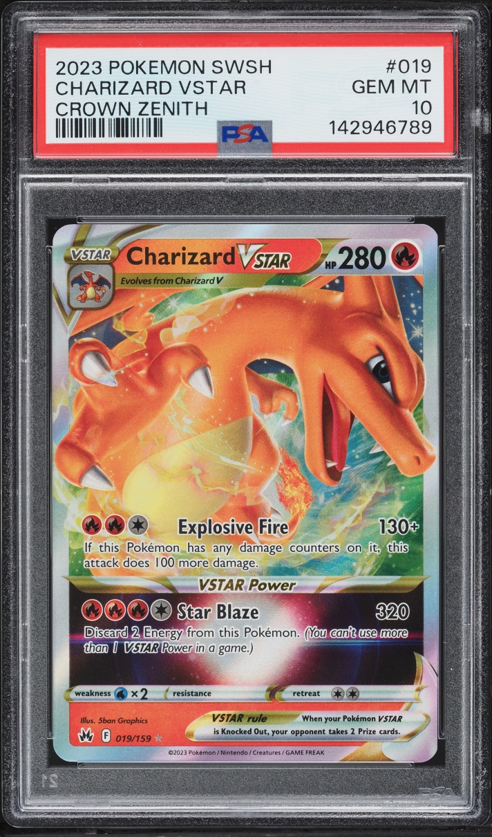2023 Pokemon Sword & Shield Crown Zenith Holo Charizard VSTAR #19 PSA 10 GEM MINT