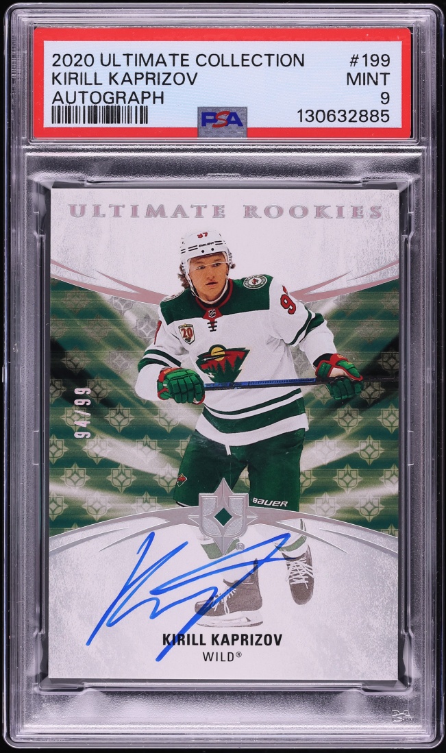 2020 Ultimate Collection Kirill Kaprizov ROOKIE AUTO /99 #199 PSA 9 MINT