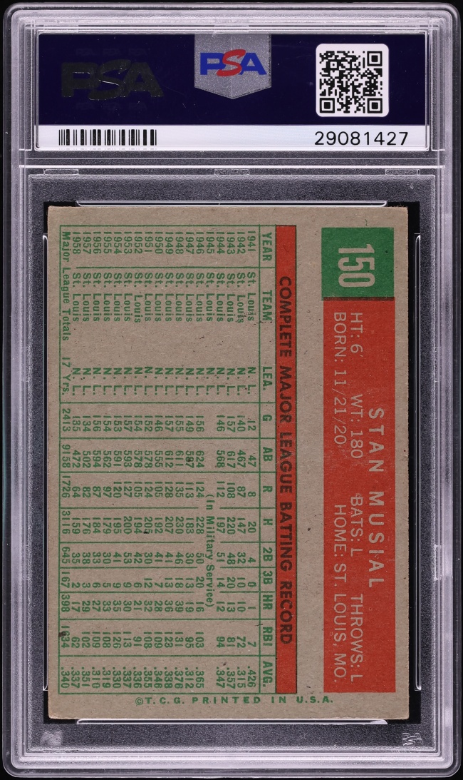 1959 Topps Stan Musial #150 PSA 4 VGEX