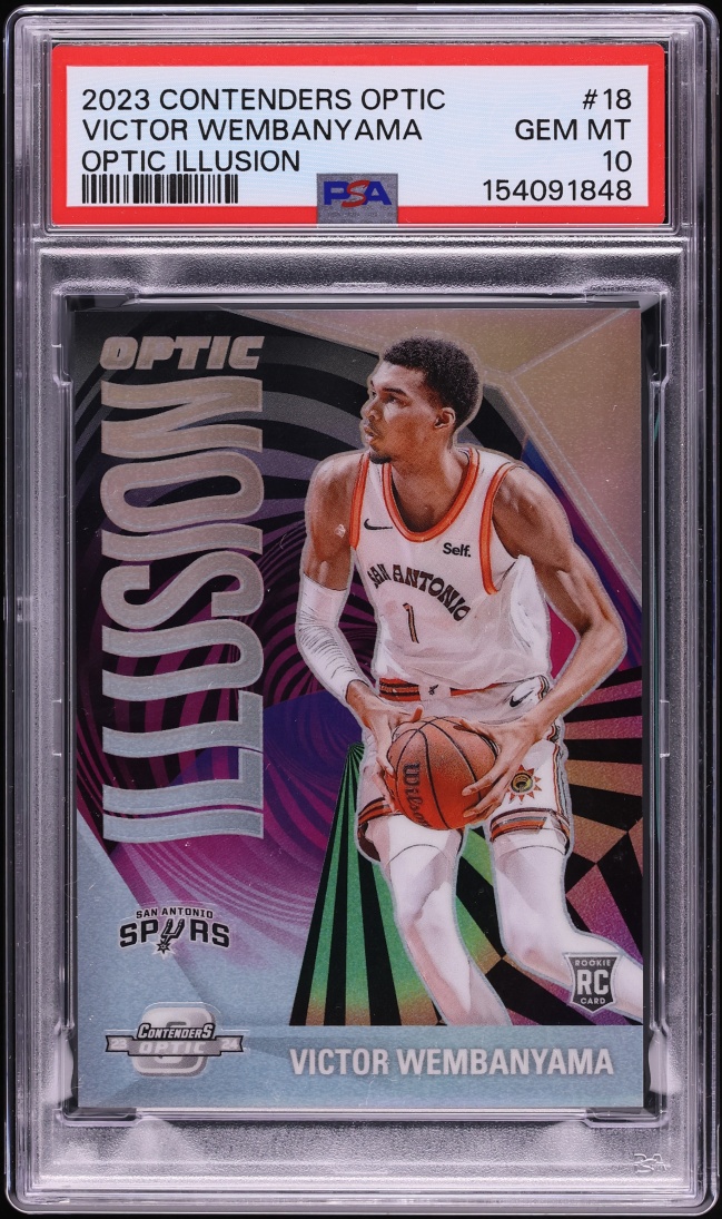 2023 Panini Contenders Optic Illusion Victor Wembanyama ROOKIE #18 PSA 10 GEM MINT