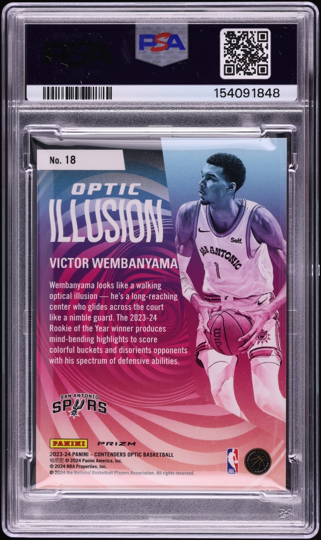 2023 Panini Contenders Optic Illusion Victor Wembanyama ROOKIE #18 PSA 10 GEM MINT