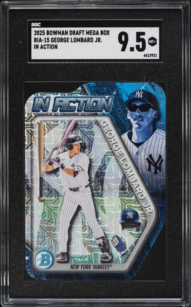 2025 Bowman Chrome Draft Mega Box In Action Die-Cut George Lombard Jr. PROSPECT SGC 9.5 MINT+