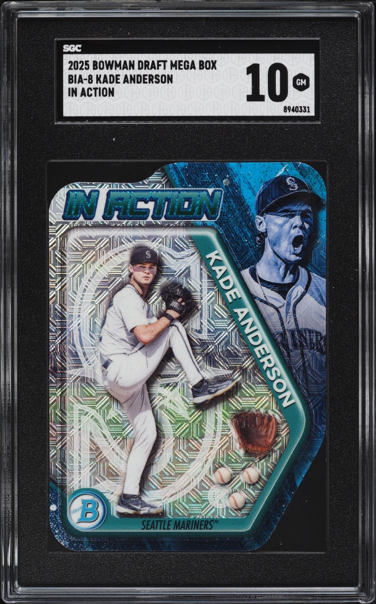 2025 Bowman Chrome Draft Mega Box In Action Die-Cut Kade Anderson PROSPECT #BIA-8 SGC 10 GEM
