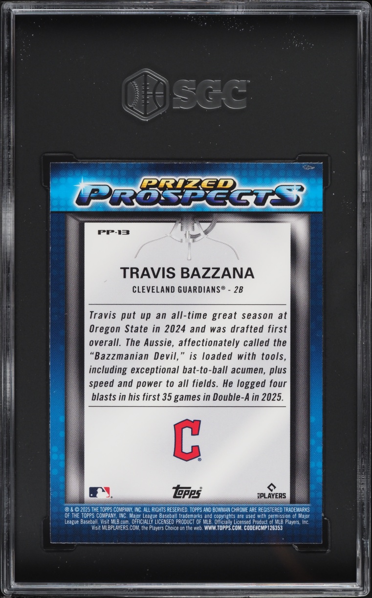 2025 Bowman Chrome Draft Mega Box Prized Travis Bazzana PROSPECT #PP-13 SGC 7 NRMT
