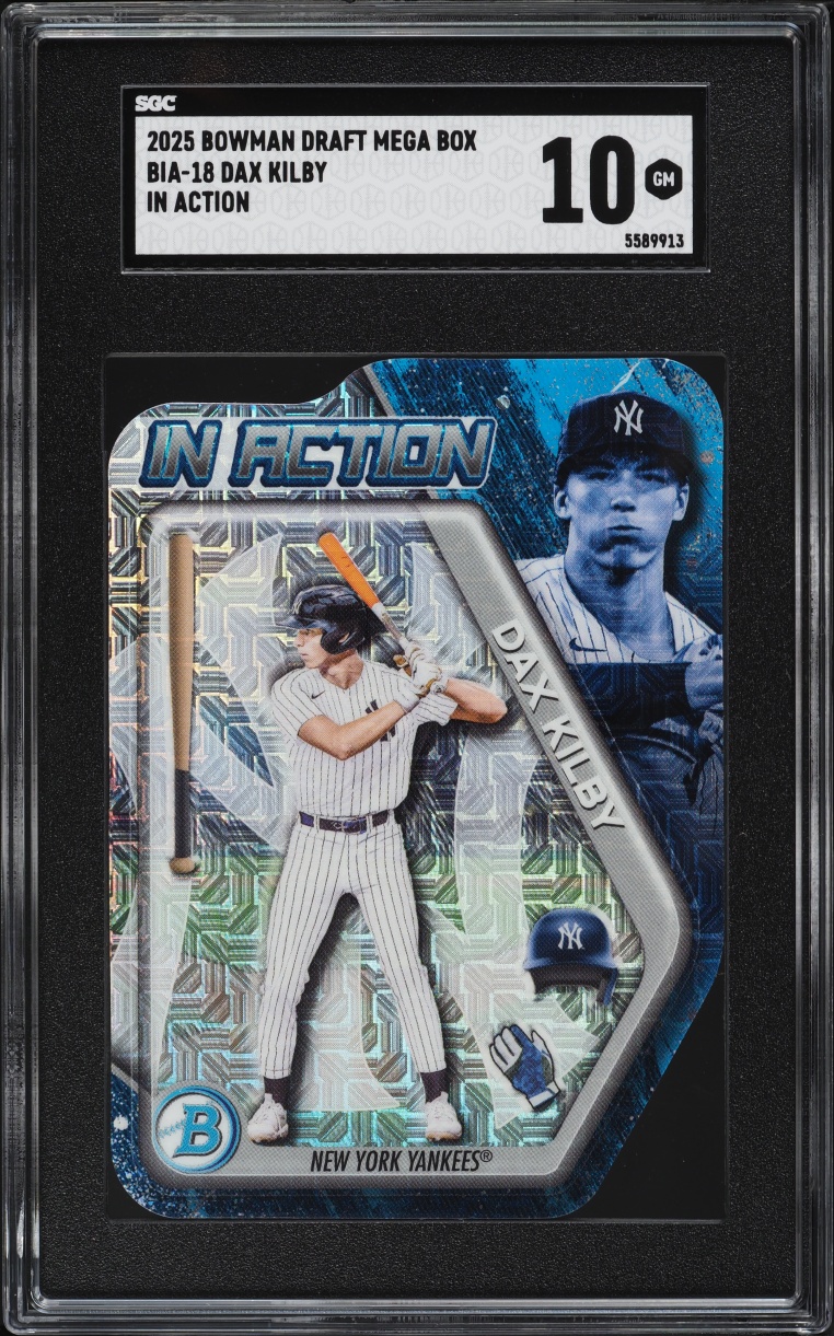 2025 Bowman Chrome Draft Mega Box In Action Die-Cut Dax Kilby PROSPECT #BIA-18 SGC 10 GEM MINT