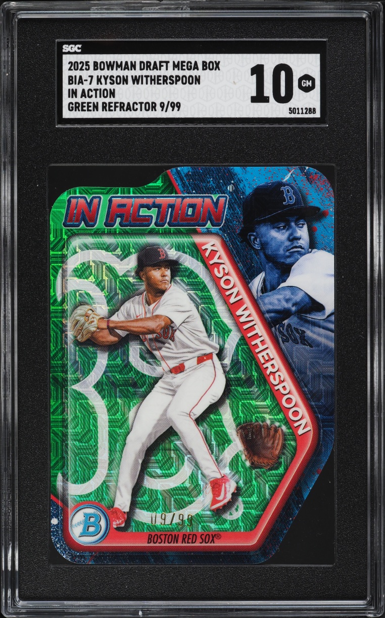 2025 Bowman Chrome Draft Mega Box In Action Green Ref Kyson Witherspoon PROSPECT /99 SGC 10 GEM