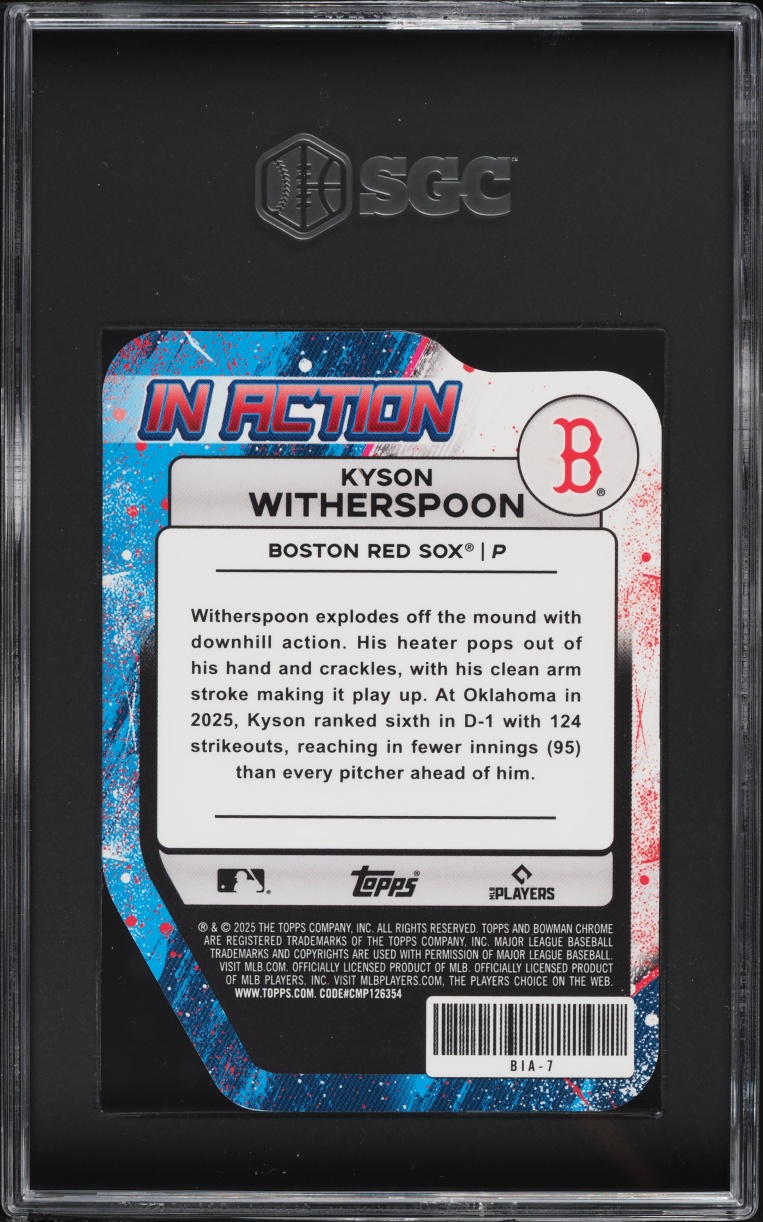 2025 Bowman Chrome Draft Mega Box In Action Green Ref Kyson Witherspoon PROSPECT /99 SGC 10 GEM