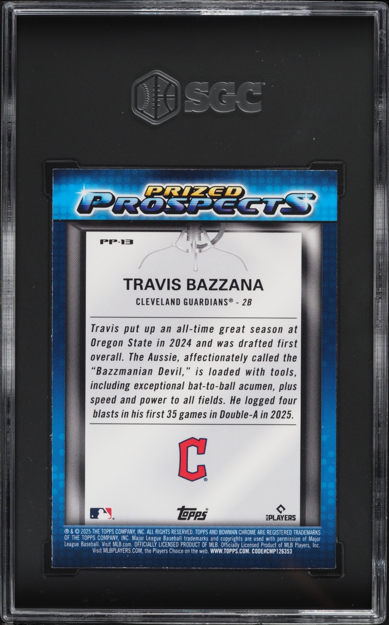 2025 Bowman Chrome Draft Mega Box Prized Travis Bazzana PROSPECT #PP-13 SGC 9 MINT