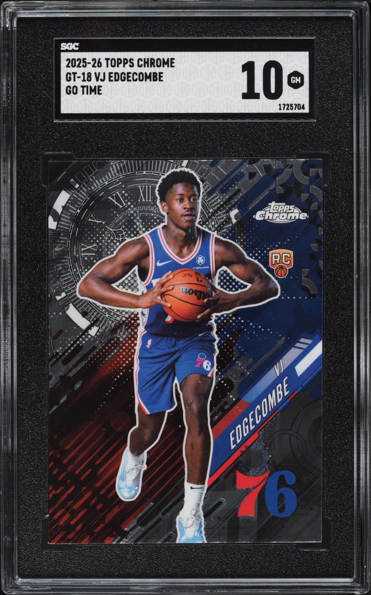 2025 Topps Chrome Go Time VJ Edgecombe ROOKIE #GT-18 SGC 10 GEM MINT