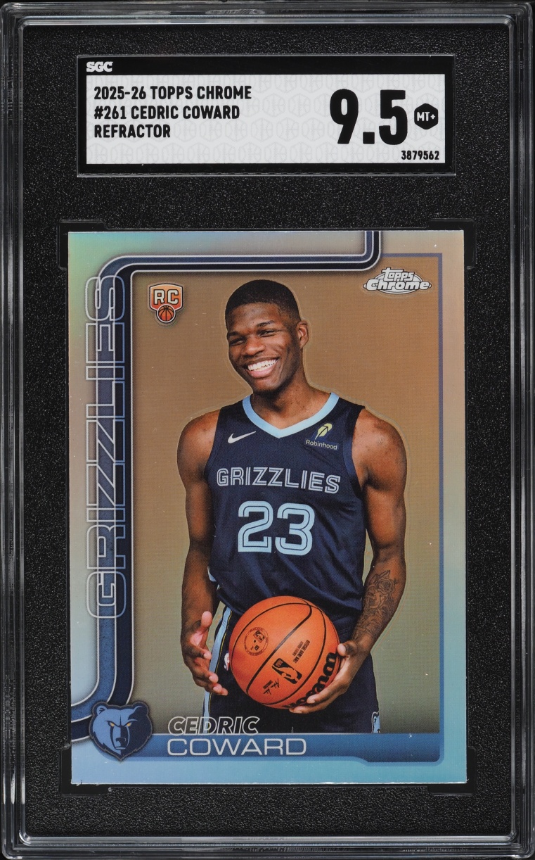 2025 Topps Chrome Refractor Cedric Coward ROOKIE #261 SGC 9.5 MINT+