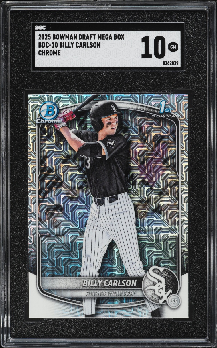 2025 Bowman Chrome Draft Mega Box Billy Carlson PROSPECT #BDC-10 SGC 10 GEM MINT