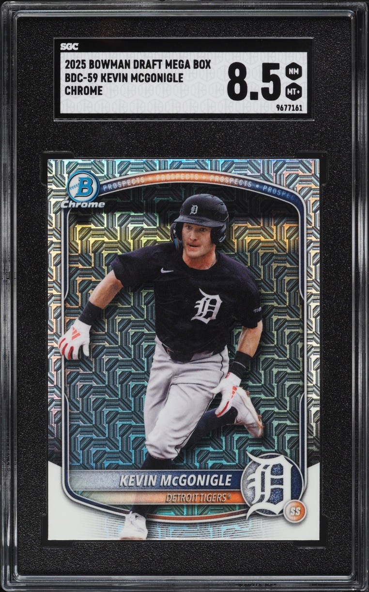 2025 Bowman Chrome Draft Mega Box Kevin Mcgonigle PROSPECT #BDC-59 SGC 8.5 NM-MT+