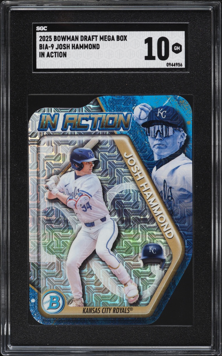 2025 Bowman Chrome Draft Mega Box In Action Die-Cut Josh Hammond PROSPECT #BIA-9 SGC 10 GEM