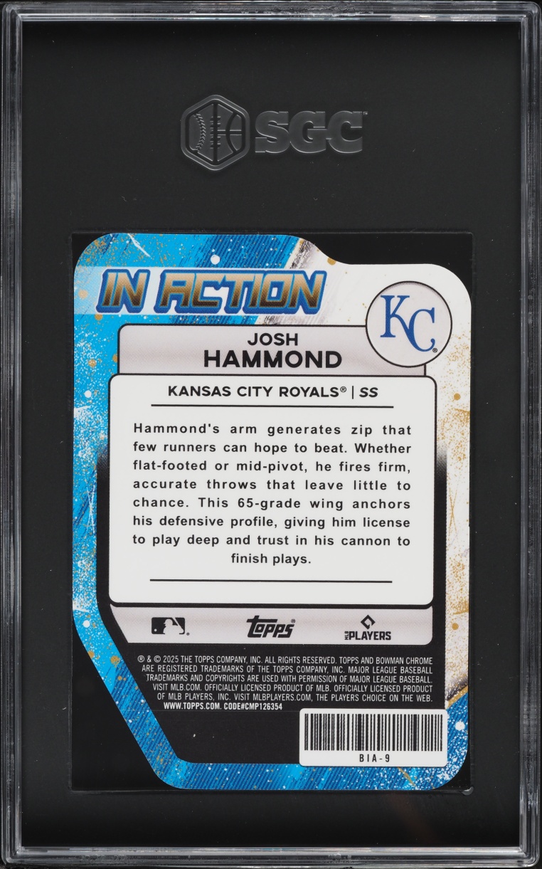 2025 Bowman Chrome Draft Mega Box In Action Die-Cut Josh Hammond PROSPECT #BIA-9 SGC 10 GEM