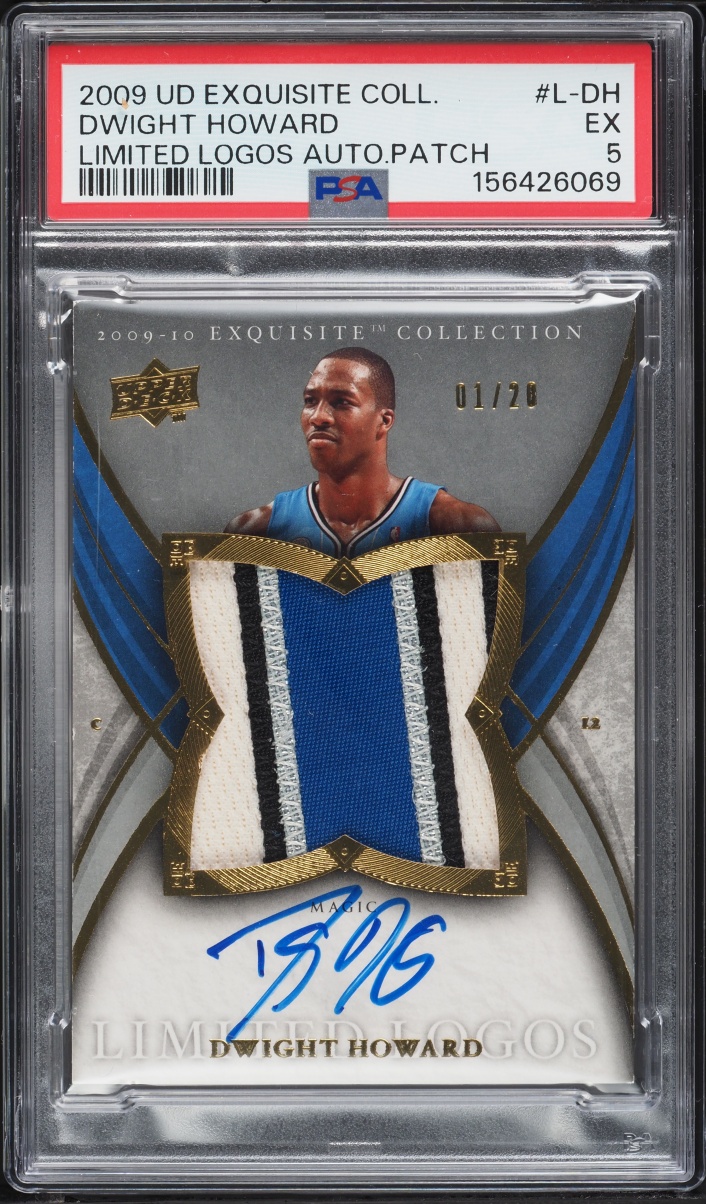 2009 Exquisite Collection Limited Logos Dwight Howard PATCH AUTO 1/20 #L-DH PSA 5 EX