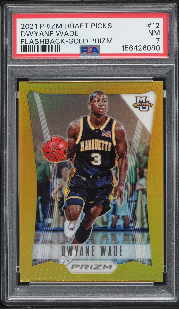 2021 Panini Prizm DP Flashback Gold Dwyane Wade /10 #12 PSA 7 NRMT