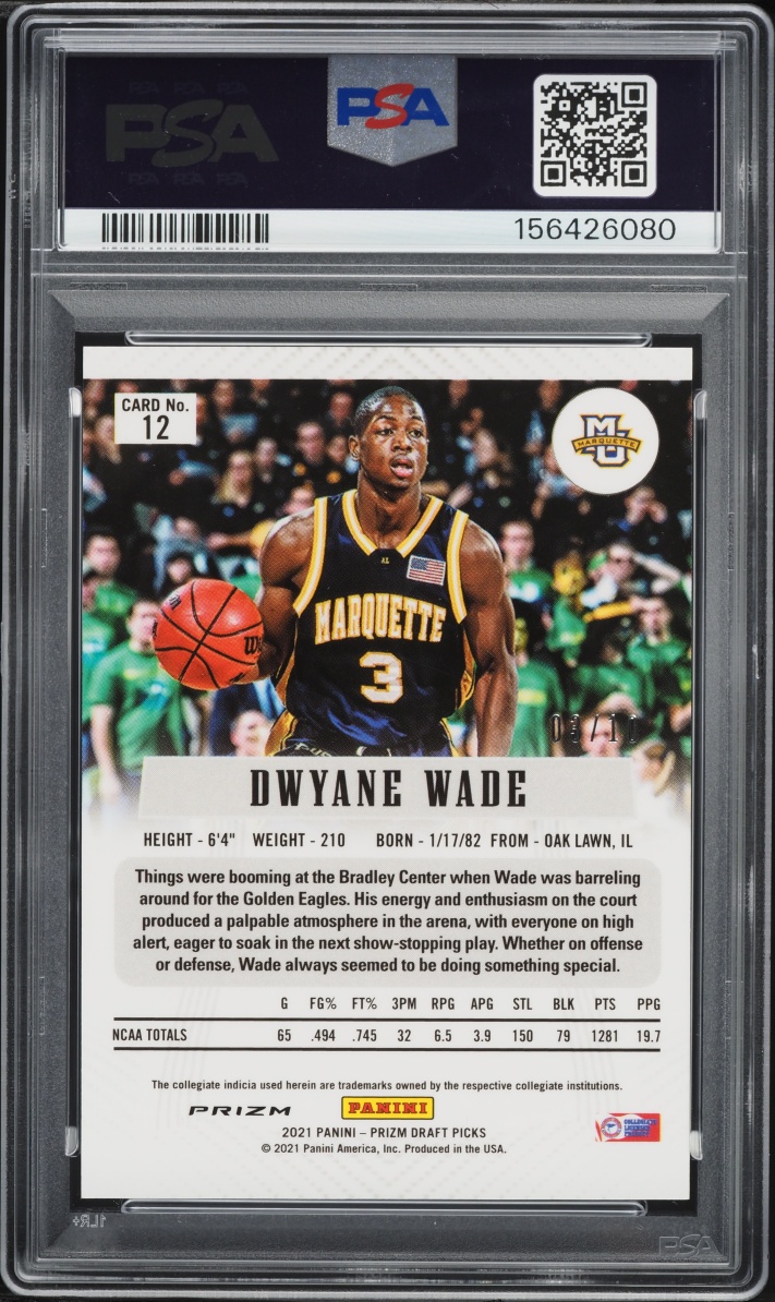 2021 Panini Prizm DP Flashback Gold Dwyane Wade /10 #12 PSA 7 NRMT