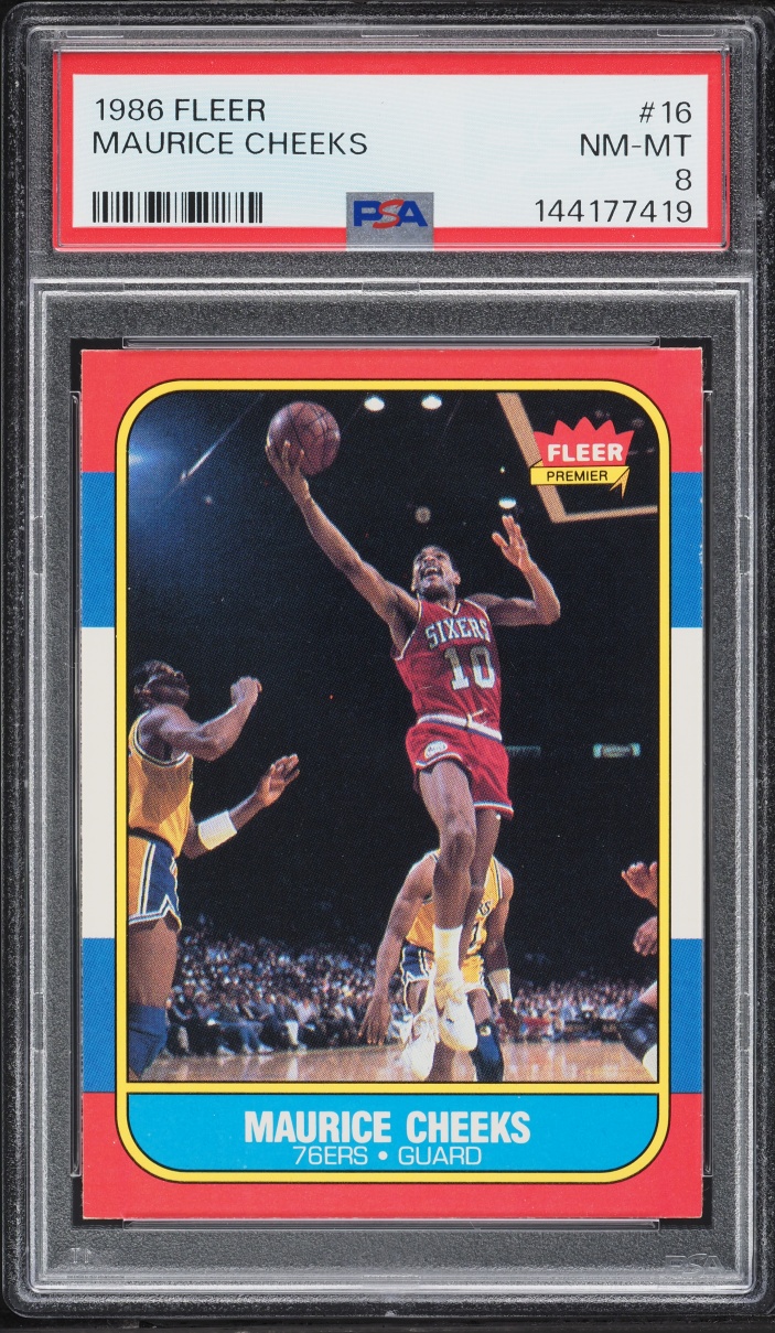 1986 Fleer Basketball Maurice Cheeks #16 PSA 8 NM-MT