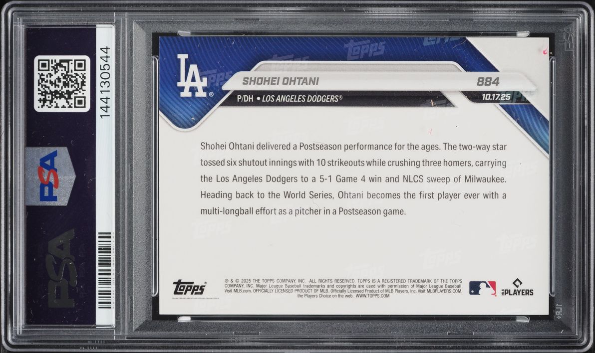 2025 Topps Now Shohei Ohtani #884 PSA 10 GEM MINT