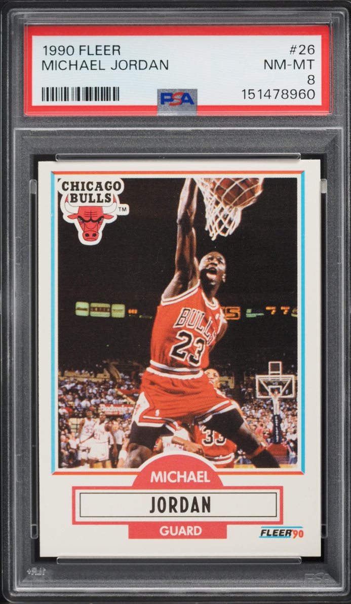 1990 Fleer Basketball Michael Jordan #26 PSA 8 NM-MT