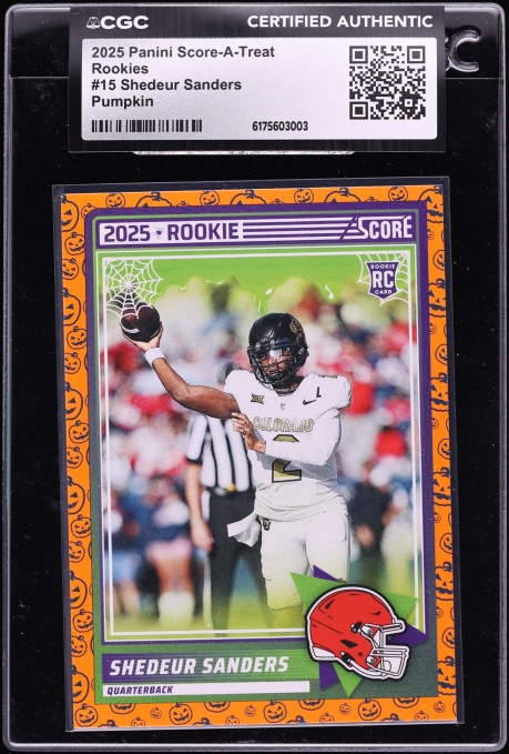 2025 Panini Score-A-Treat Pumpkin Shedeur Sanders ROOKIE #15 CGC AUTH
