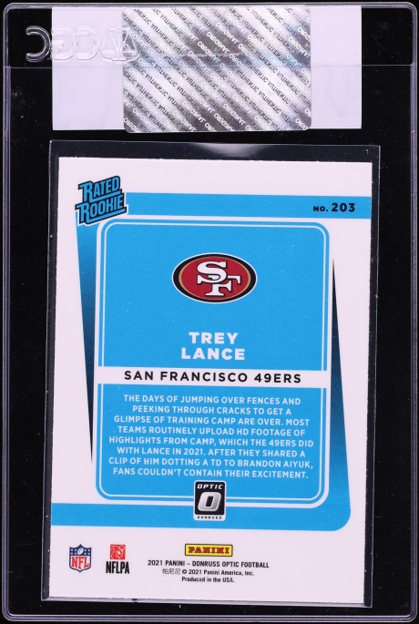 2021 Donruss Optic Trey Lance ROOKIE #203 CGC AUTH