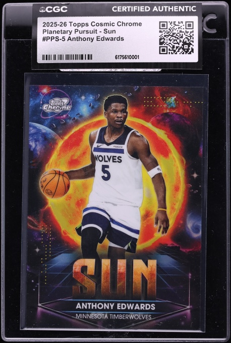 2025 Topps Chrome Cosmic Planetary Pursuit Sun Anthony Edwards #PPS-5 CGC AUTH