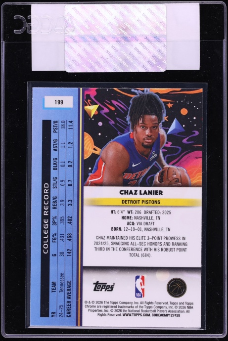 2025 Topps Chrome Cosmic Chaz Lanier ROOKIE #199 CGC AUTH