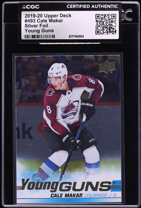 2019 Upper Deck Silver Foil Young Guns Cale Makar ROOKIE #493 CGC AUTH