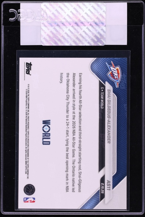 2025 Topps Now All Star Game Shai Gilgeous-Alexander #AS11 CGC AUTH