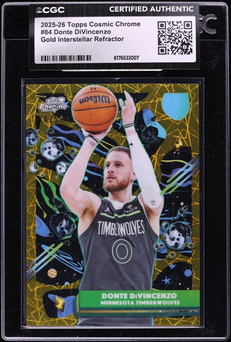 2025 Topps Chrome Cosmic Gold Interstellar Refractor Donte DiVincenzo /50 #84 CGC AUTH