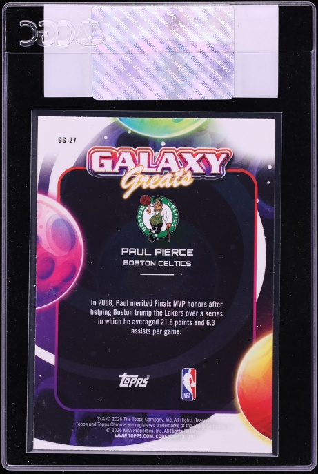 2025 Topps Chrome Cosmic Galaxy Greats Green Space Dust Refractor Paul Pierce /75 CGC AUTH