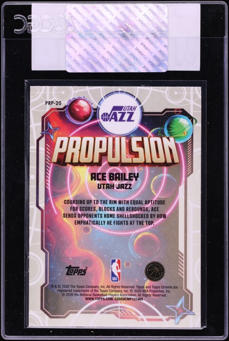 2025 Topps Chrome Cosmic Propulsion Aqua Equinox Refractor Ace Bailey RC /199 #PRP-20 CGC AUTH