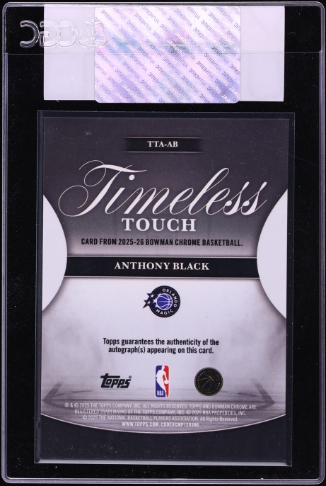 2025 Bowman Chrome Timeless Touch Anthony Black AUTO #TTA-AB CGC AUTH
