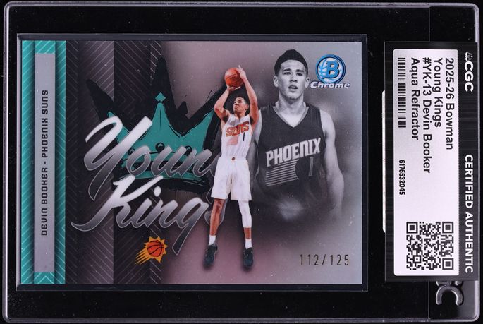 2025 Bowman Chrome Young Kings Aqua Refractor Devin Booker /125 #YK-13 CGC AUTH