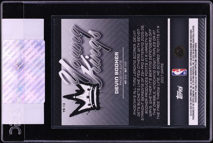 2025 Bowman Chrome Young Kings Aqua Refractor Devin Booker /125 #YK-13 CGC AUTH