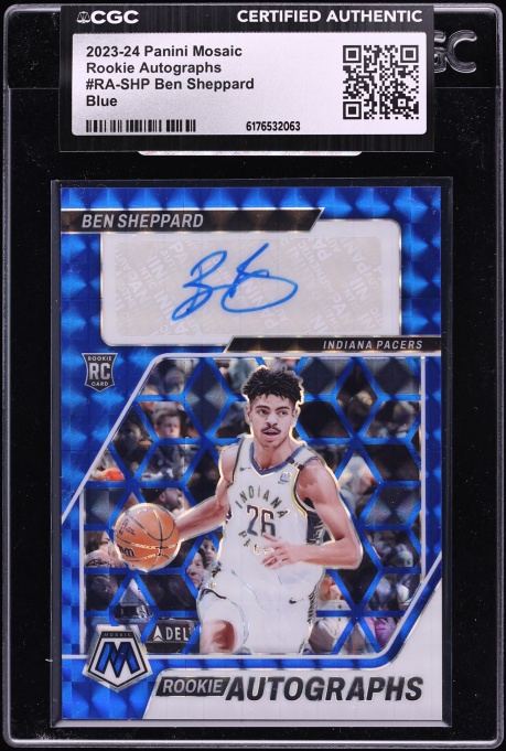 2023 Panini Mosaic Blue Ben Sheppard ROOKIE AUTO /49 #RA-SHP CGC AUTH