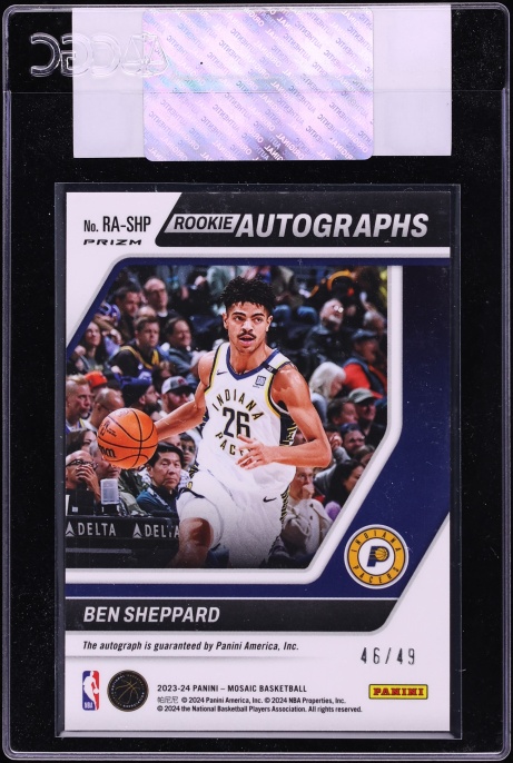 2023 Panini Mosaic Blue Ben Sheppard ROOKIE AUTO /49 #RA-SHP CGC AUTH