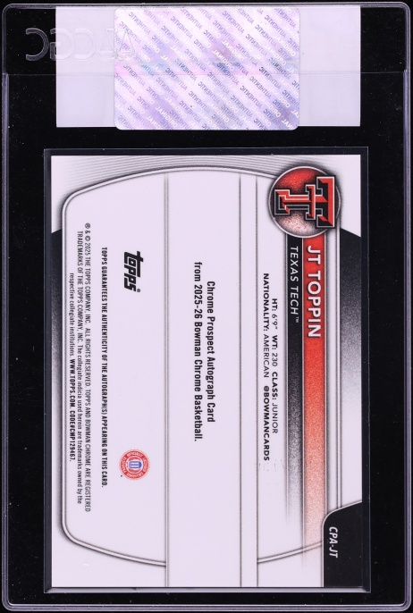 2025 Bowman Chrome Blue Xfractor JT Toppin AUTO /150 #CPA-JT CGC AUTH