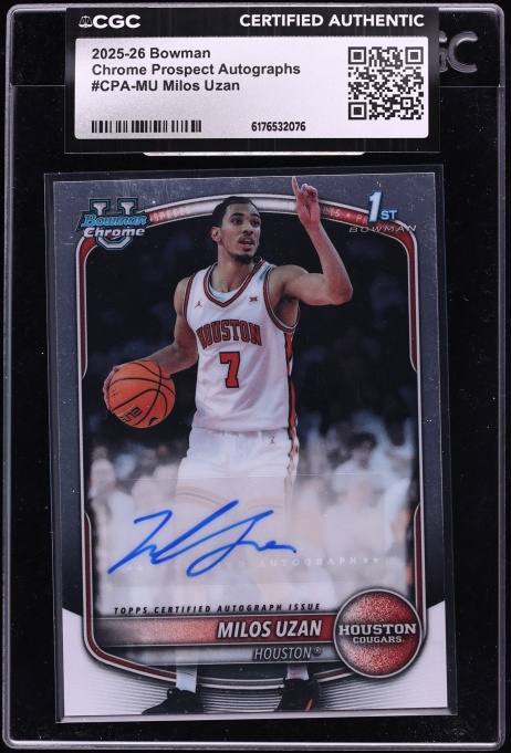 2025 Bowman Chrome Milos Uzan PROSPECT AUTO #CPA-MU CGC AUTH