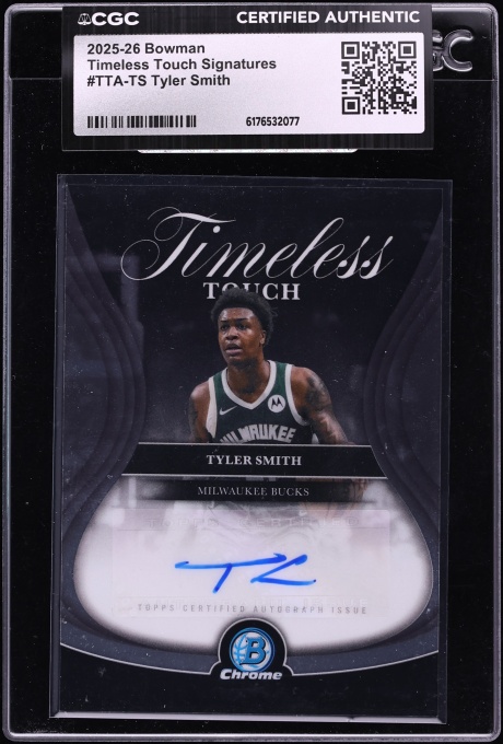 2025 Bowman Chrome Timeless Touch Tyler Smith AUTO #TTA-TS CGC AUTH