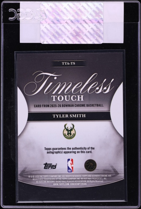 2025 Bowman Chrome Timeless Touch Tyler Smith AUTO #TTA-TS CGC AUTH