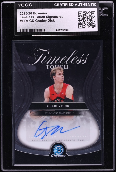 2025 Bowman Chrome Timeless Touch Gradey Dick AUTO #TTA-GD CGC AUTH