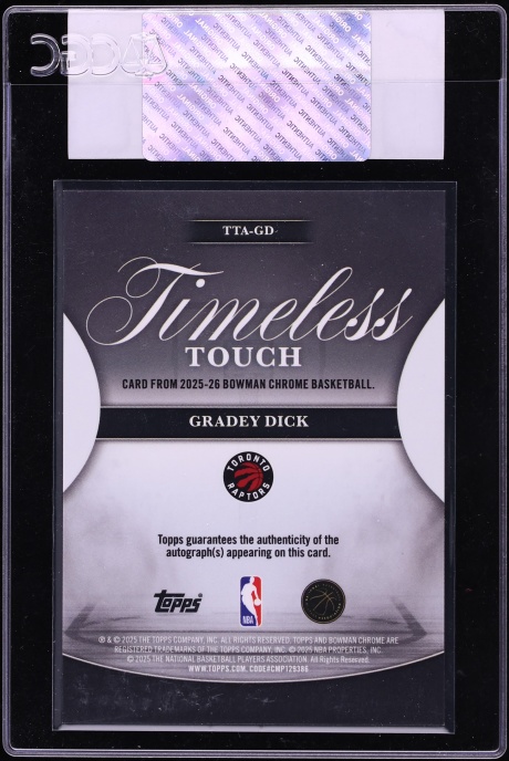 2025 Bowman Chrome Timeless Touch Gradey Dick AUTO #TTA-GD CGC AUTH