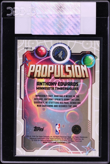2025 Topps Chrome Cosmic Propulsion Anthony Edwards #PRP-15 CGC AUTH