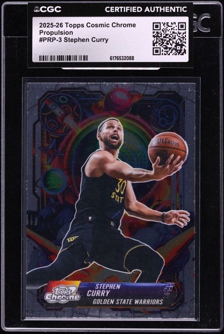 2025 Topps Chrome Cosmic Propulsion Stephen Curry #PRP-3 CGC AUTH