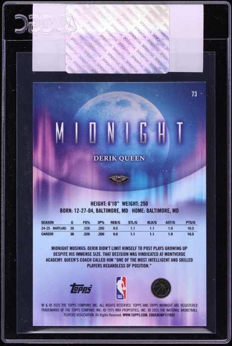 2025 Topps Midnight Derik Queen ROOKIE #73 CGC AUTH